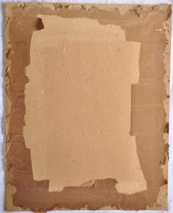 Before treatment, back of the acidic card which photograph is adhered to